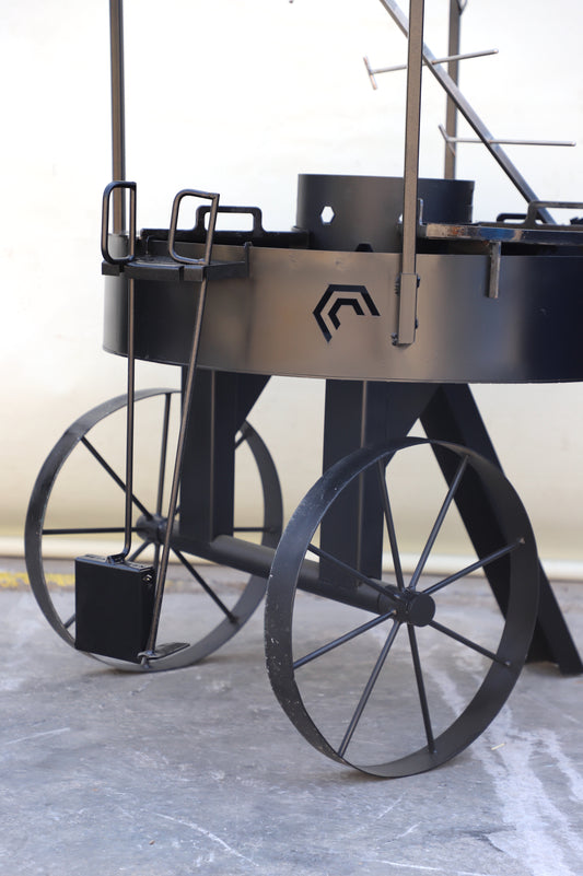 LA RELINDA parrilla multifuncional de 90 cms, con ruedas