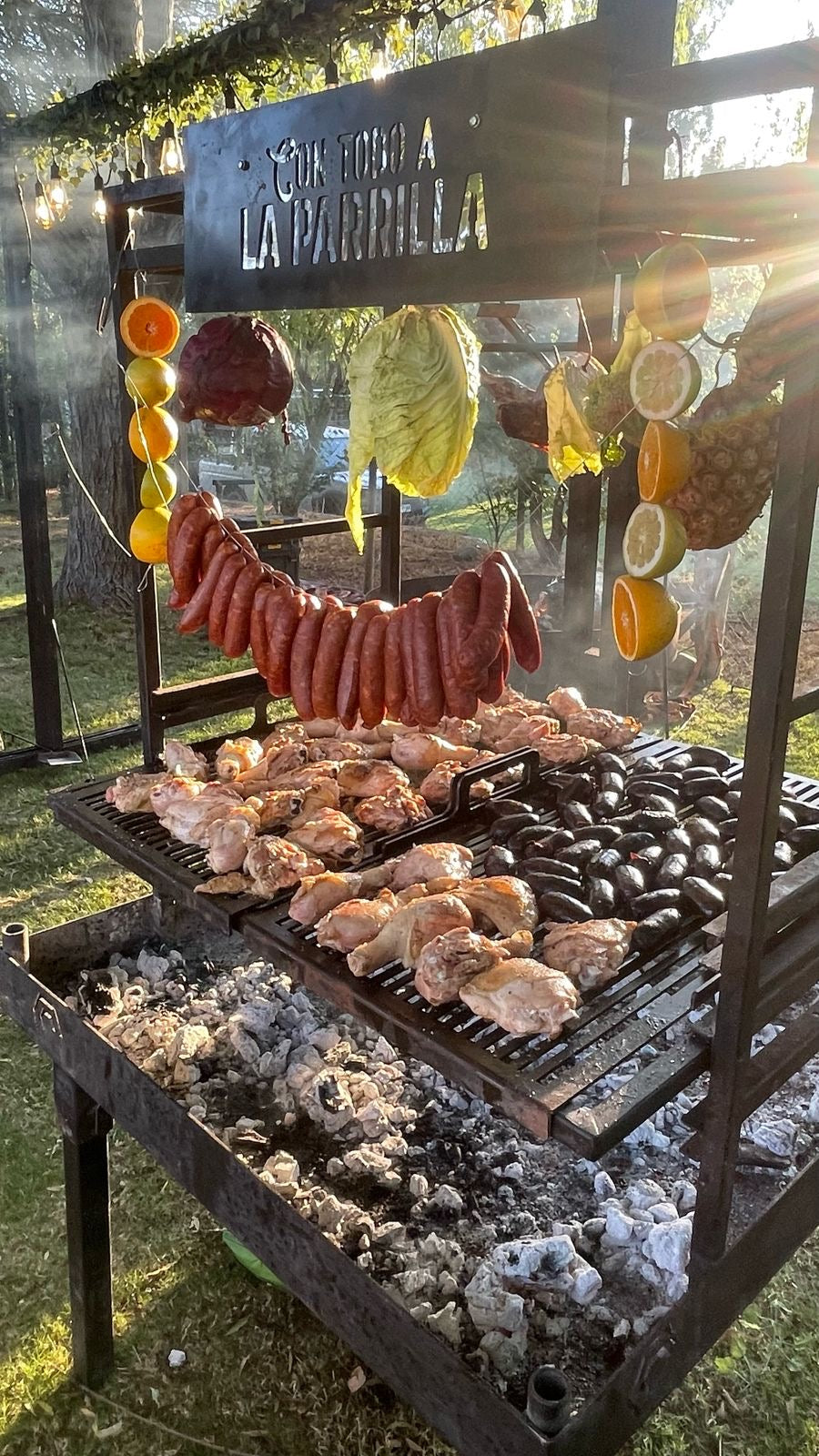 LA PEUMINA parrilla cuadrada 1 mt multifuncional desmontable