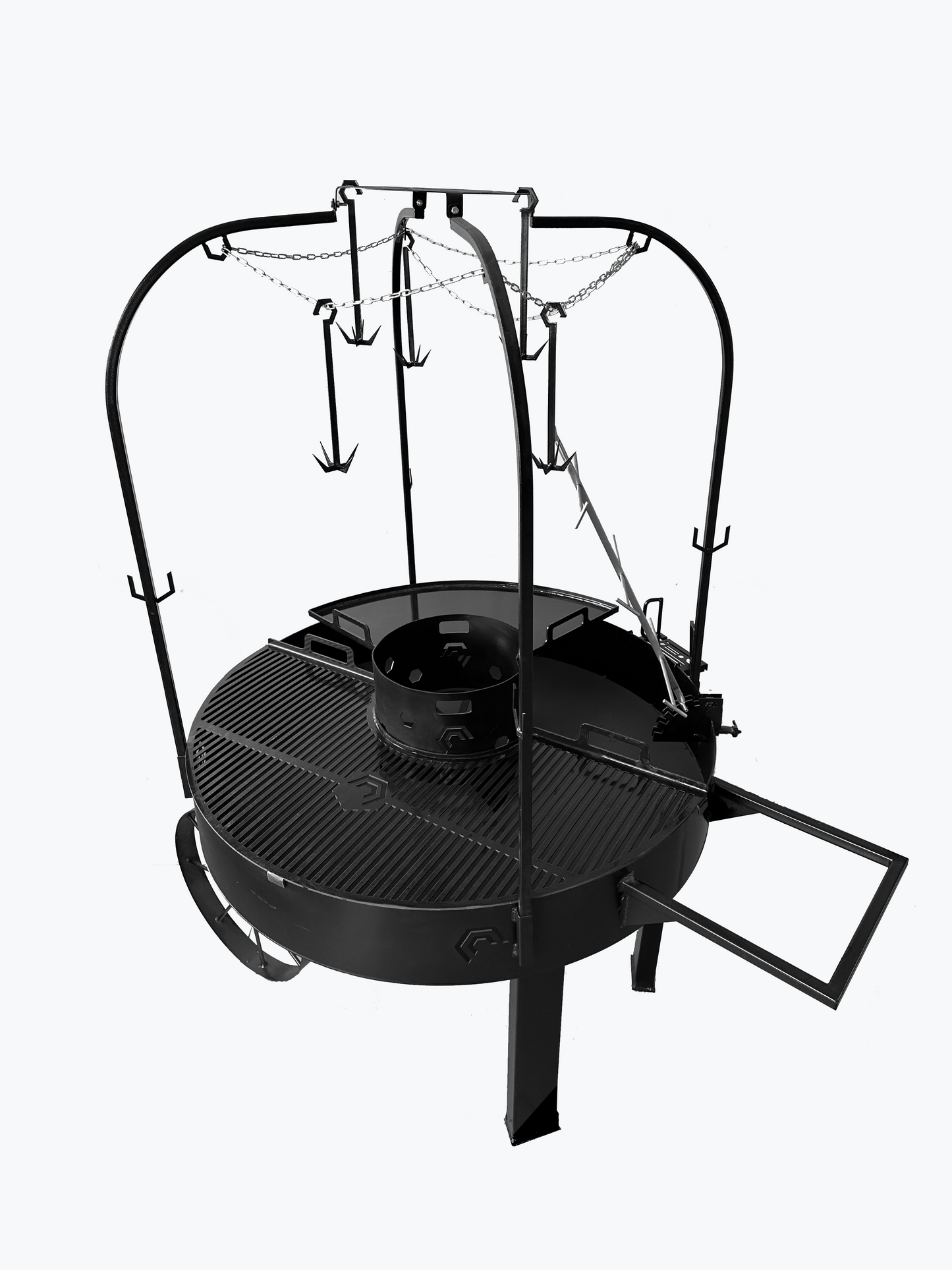 LA RAMONA, parrilla multifuncional con ruedas, 120 cms, accesorios