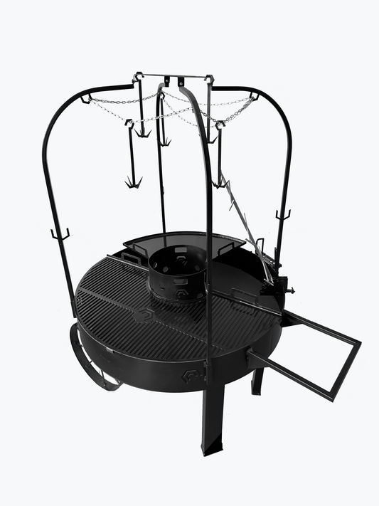 LA RAMONA, parrilla multifuncional con ruedas, 120 cms, accesorios