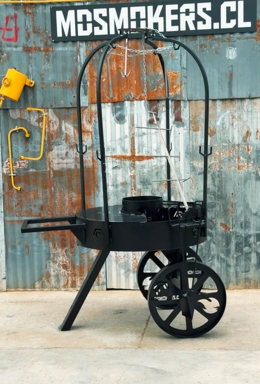 LA RELINDA parrilla multifuncional de 90 cms con ruedas  (grilla y plancha enlozadas)