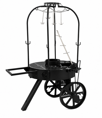 LA RELINDA parrilla multifuncional de 90 cms con ruedas  (grilla y plancha enlozadas)