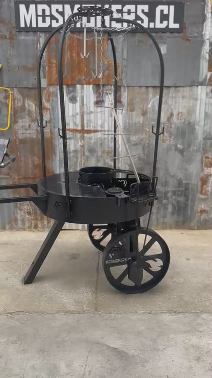 LA RELINDA parrilla multifuncional de 90 cms con ruedas  (grilla y plancha enlozadas)